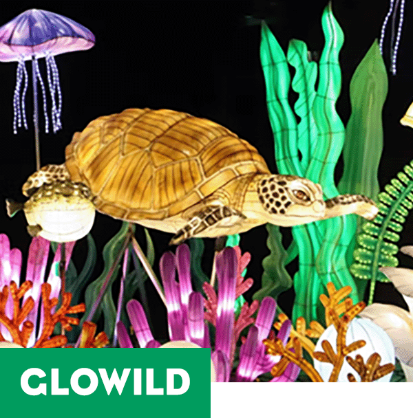 Art of sea creatures - the tagline reads GloWild